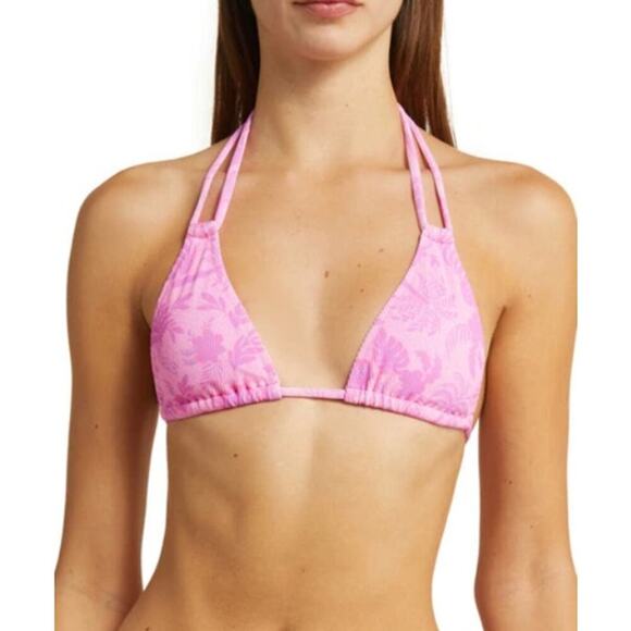 KULANI KINIS Halter Bikini Top In Fuschia Fever - Picture 1 of 4